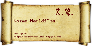 Kozma Madléna névjegykártya
